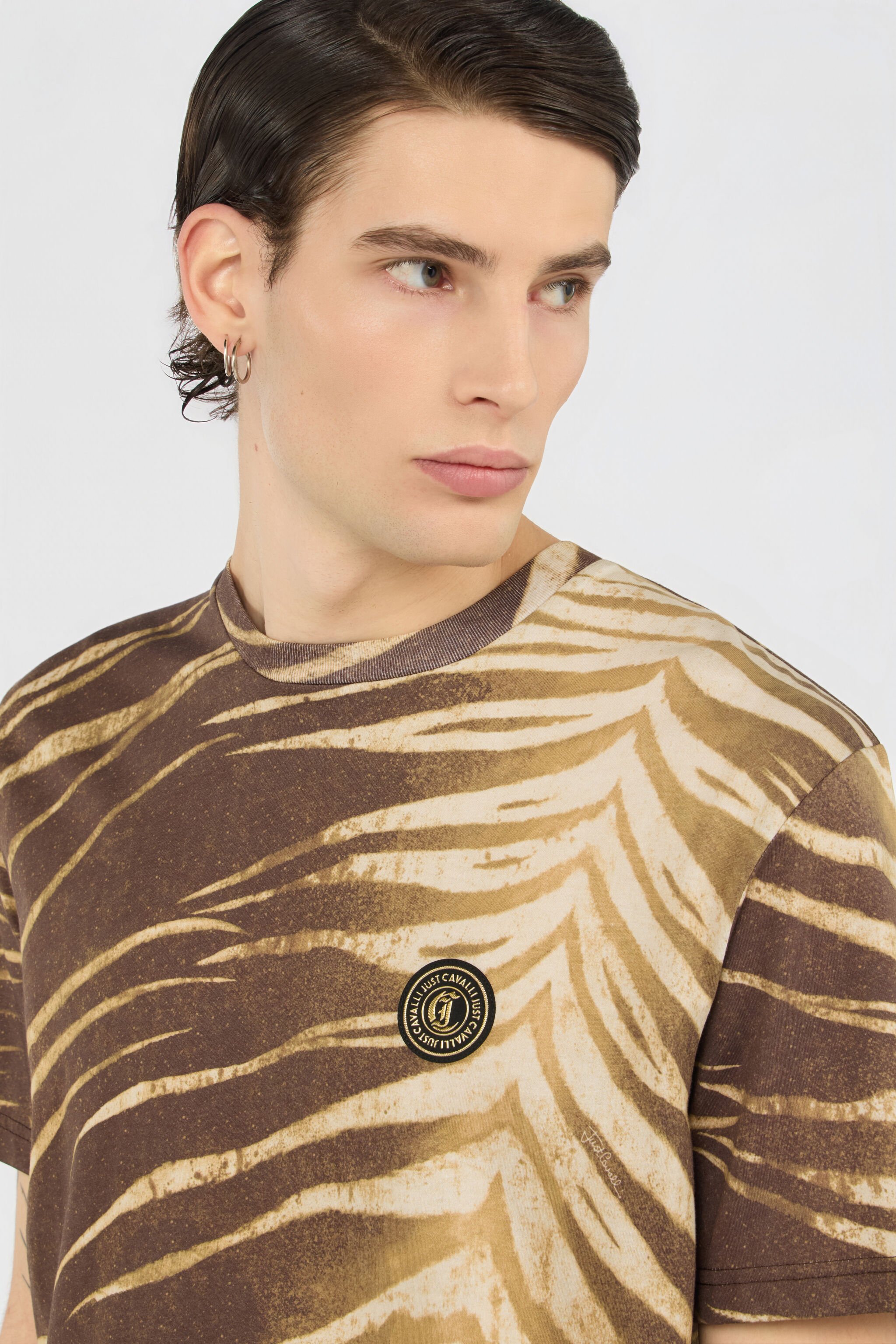 JC T-Shirt mit Natural Barb-Print 751 BEIGE + 709 MARR WFT049-WF079