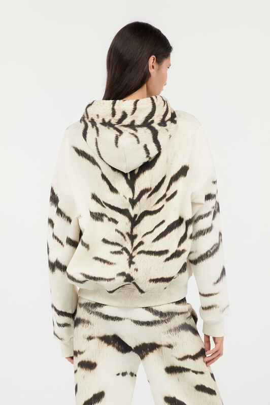 RC Woman Sweatshirt With White Tigresse OGAT X Roberto Cavalli Print Black/White UQT66A-2GA39