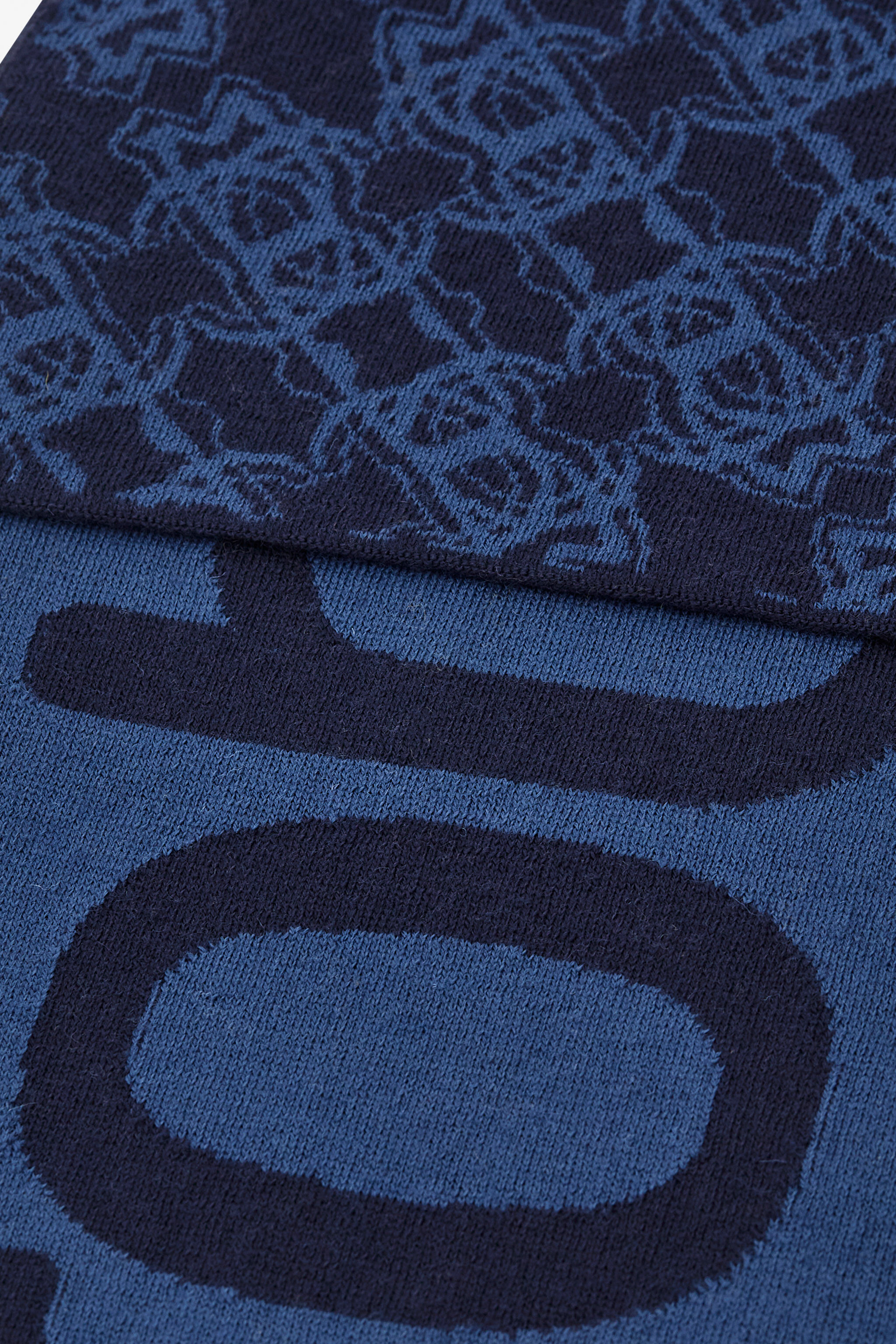 RC Sciarpa In Misto Lana Con Monogram RC E Logo Blu scuro TALR39-IR056