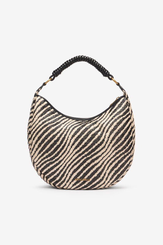 JC Hobo Bag With Tiger Skin Print Ivory/Black UFB116-UF485