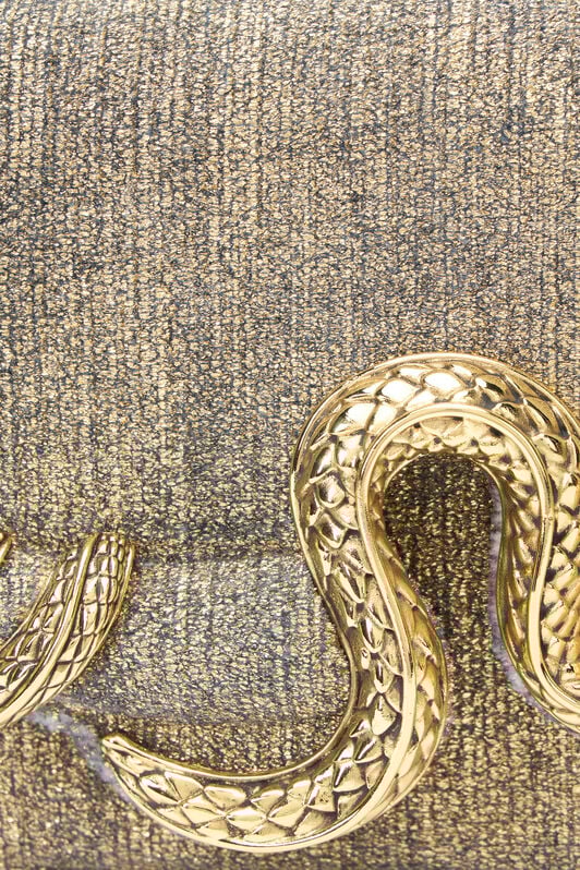 RC Golden Brushed-Effect Bag with Snake Motif GOLD WWB001-VZ010