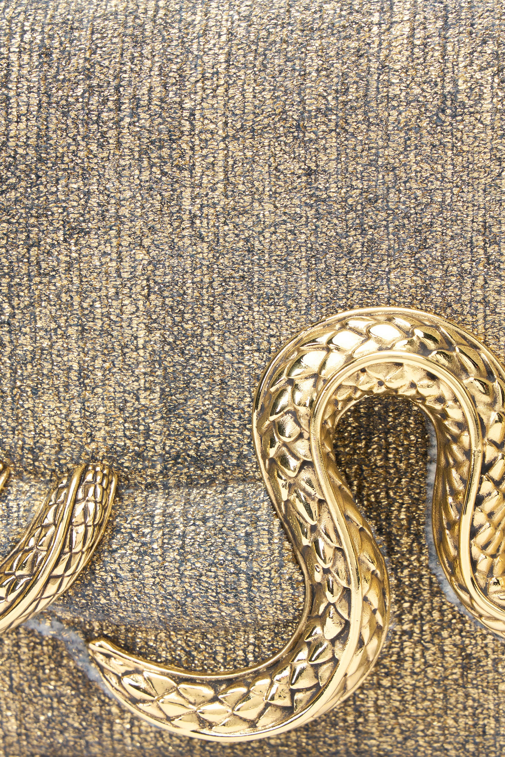 RC Golden Brushed-Effect Bag with Snake Motif GOLD WWB001-VZ010