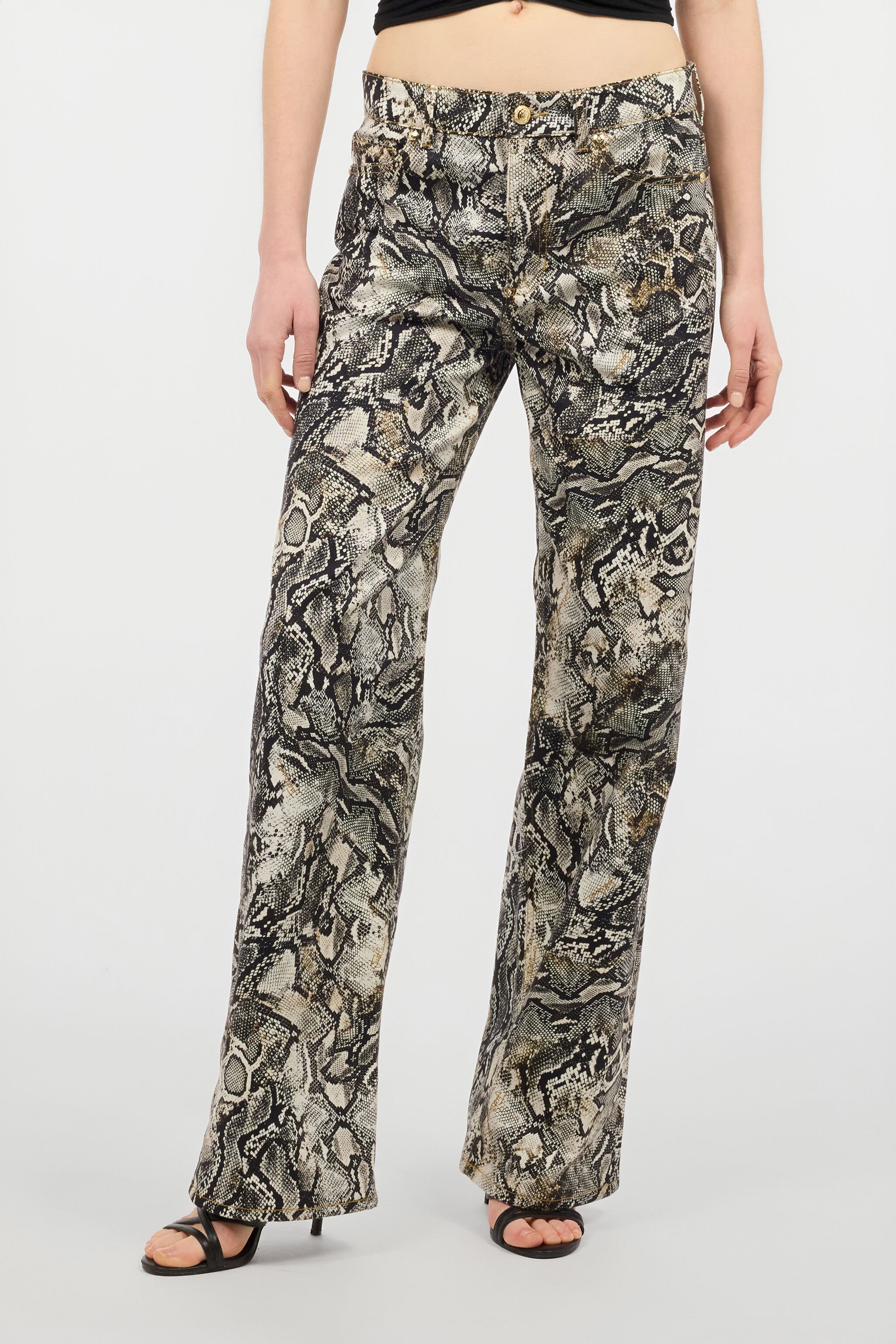 JC Pants With Python Print Light brown UFJ015-UF142