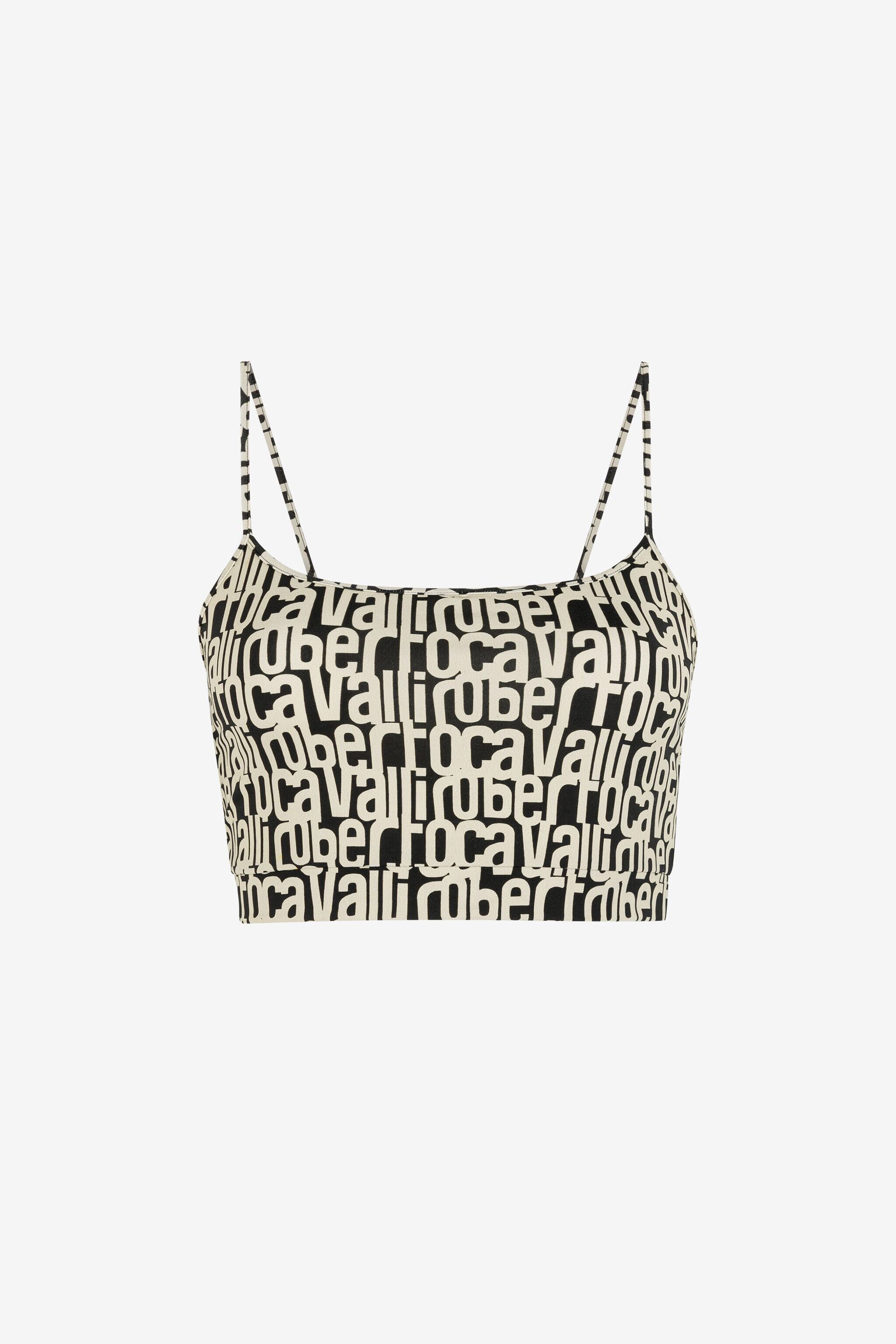 RC Logo-print cropped top Black/White RKT602-LNH82