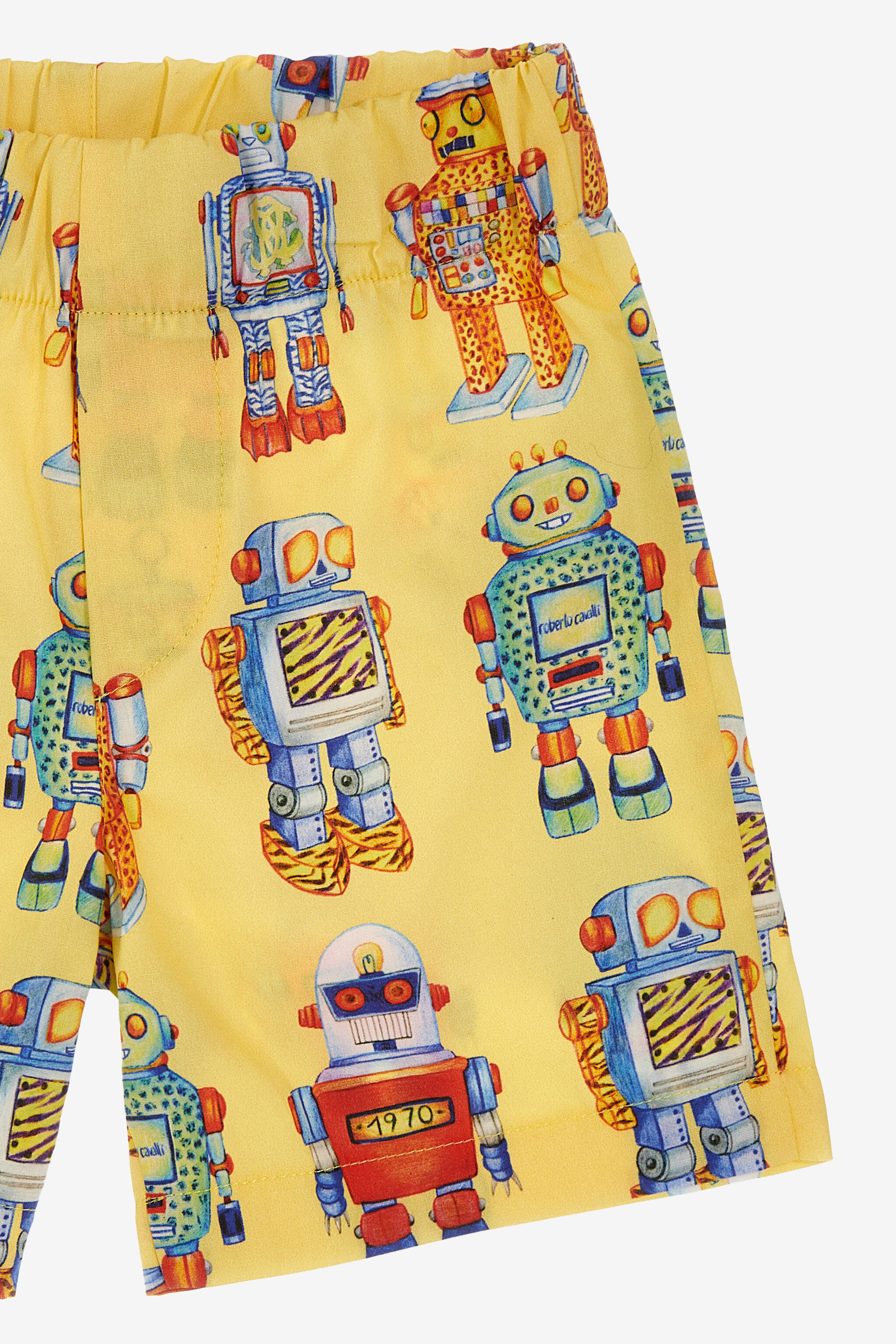 JU Shorts with Robot print Jaune SJT218-4FI71