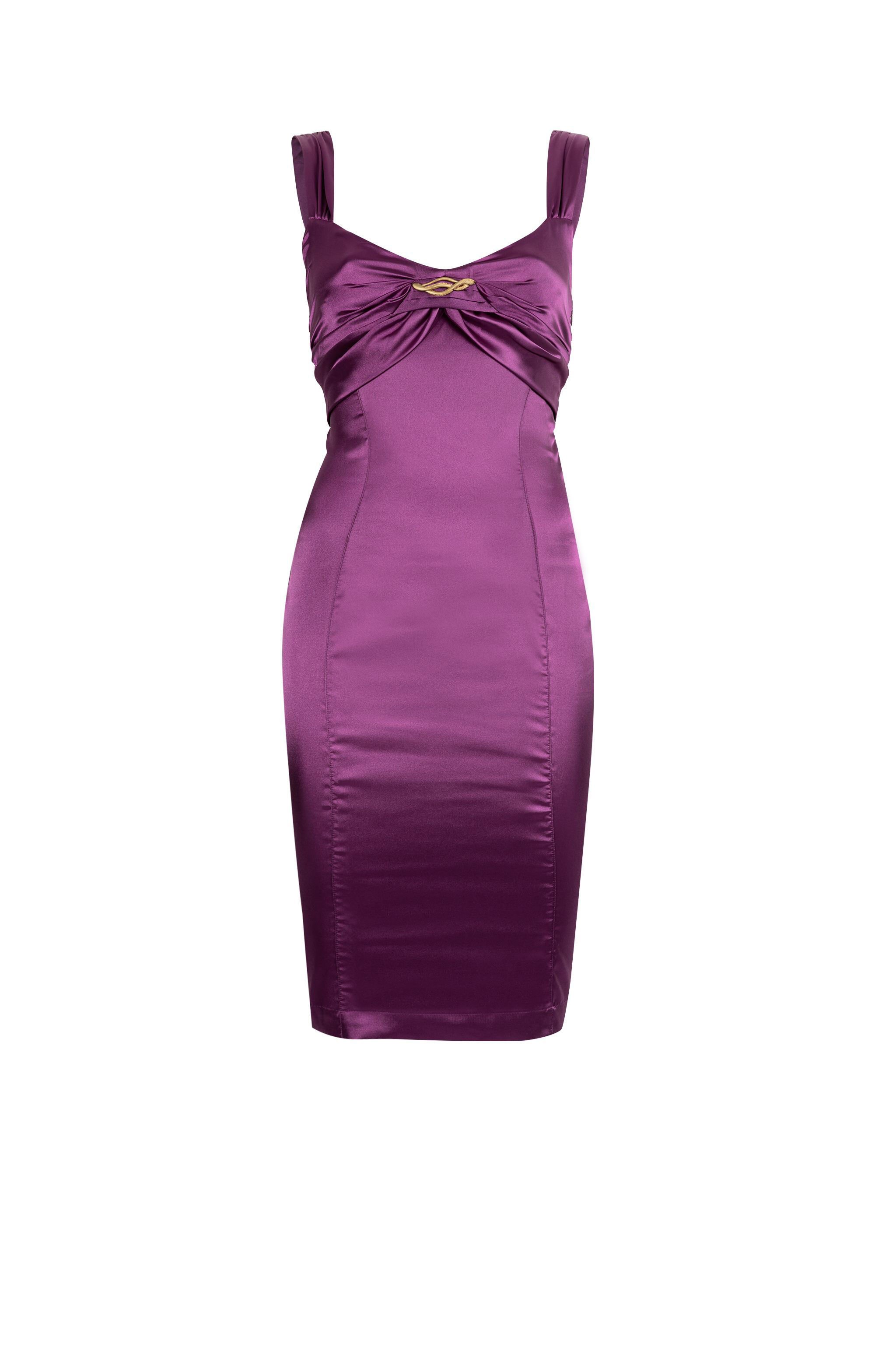 RC Snake-Embellished Bodycon Dress Purple FST104-RD028