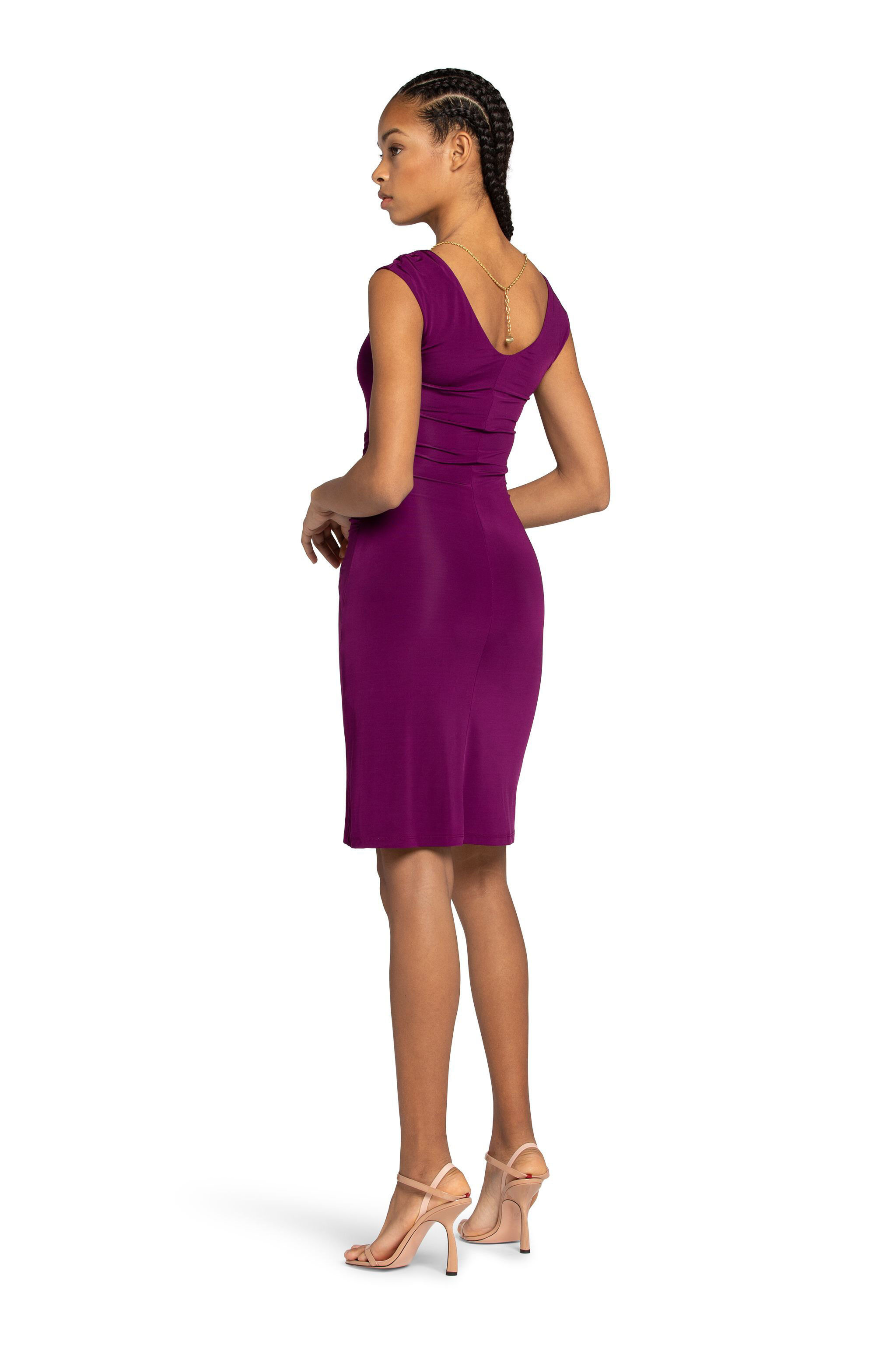 RC Ruched Dress Purple FST101-JT003