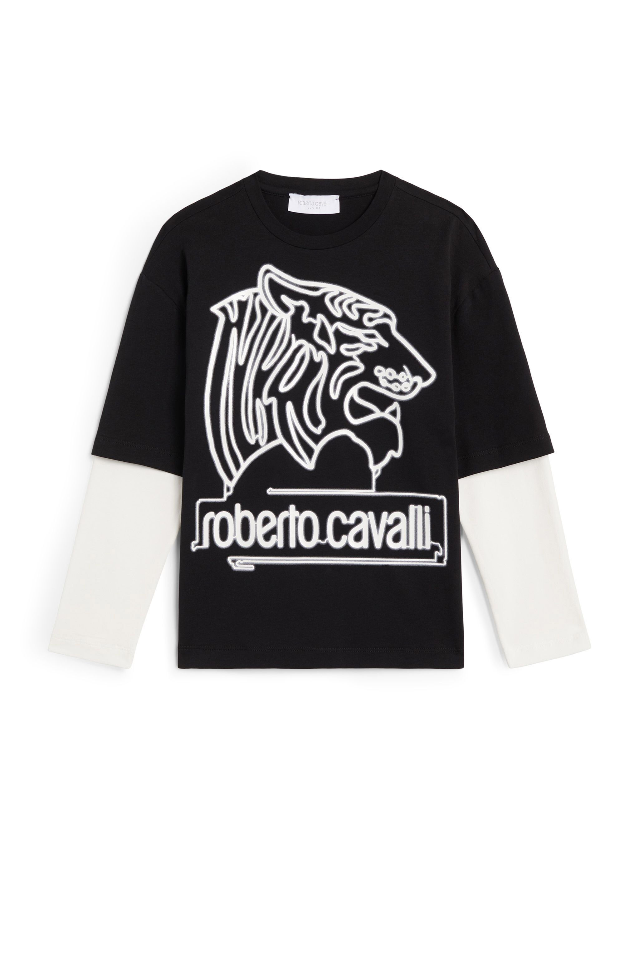 JU Tiger head layered sleeve T-shirt BLACK JJT694-JV025