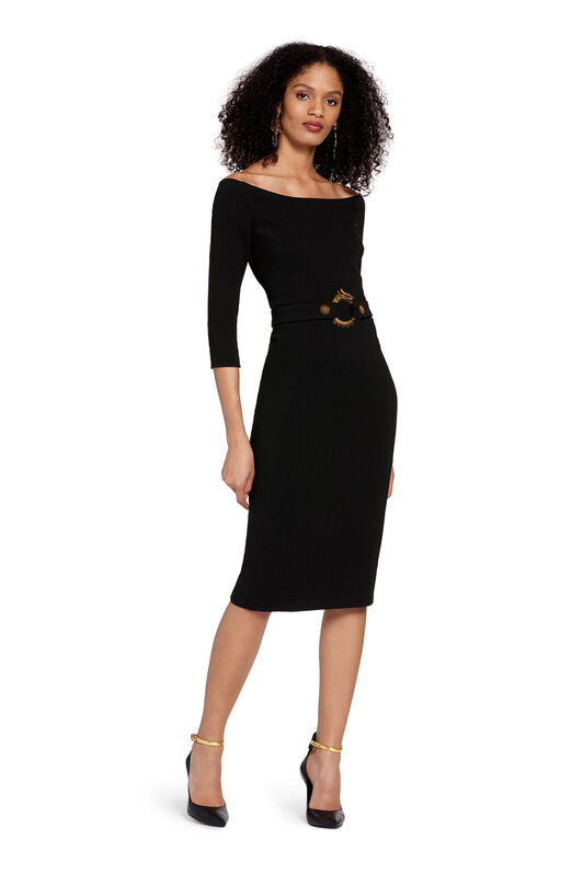 RC Robe épaules nues à ceinture dragon Noir LQT130-WB002