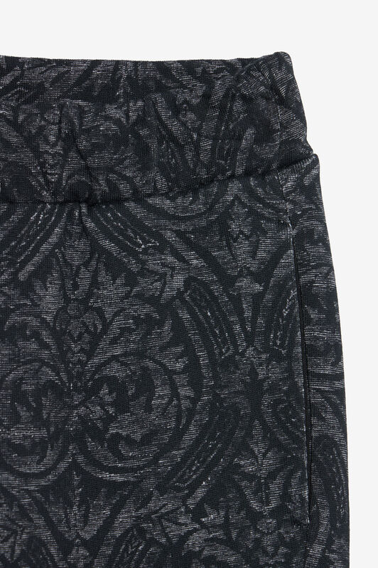 JU Black Track Pants with Floral Print BLACK VJT20F-5OP29