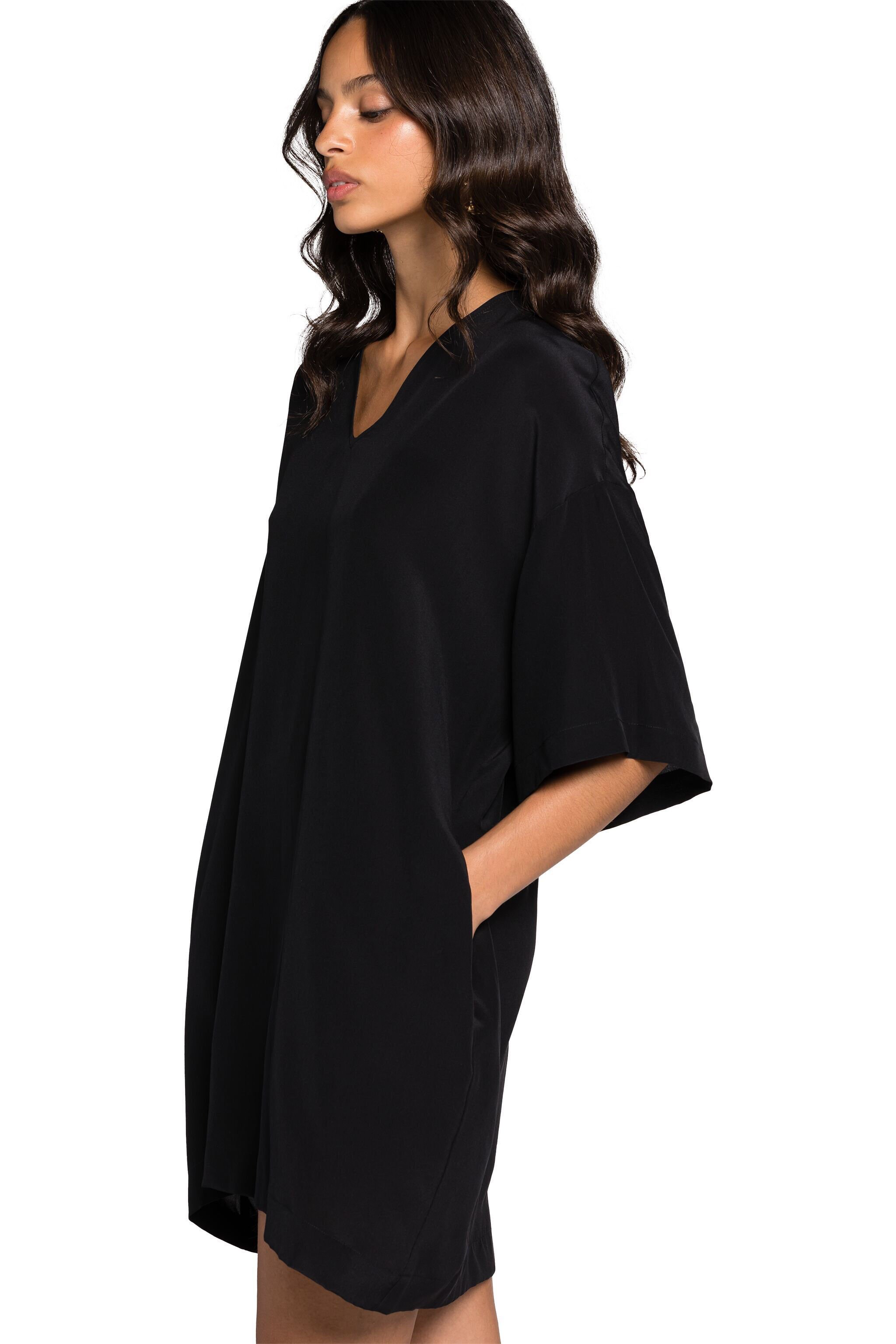 RC Silk Mini Dress Noir KOT10G-SY007