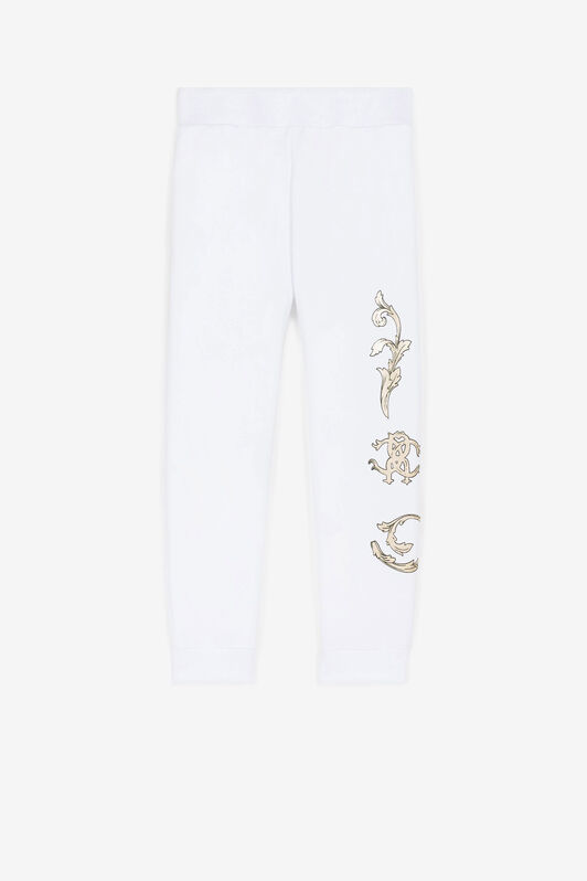 JU Jogginghose mit RC Monogramm-Druck Weiß QJT209-CF050