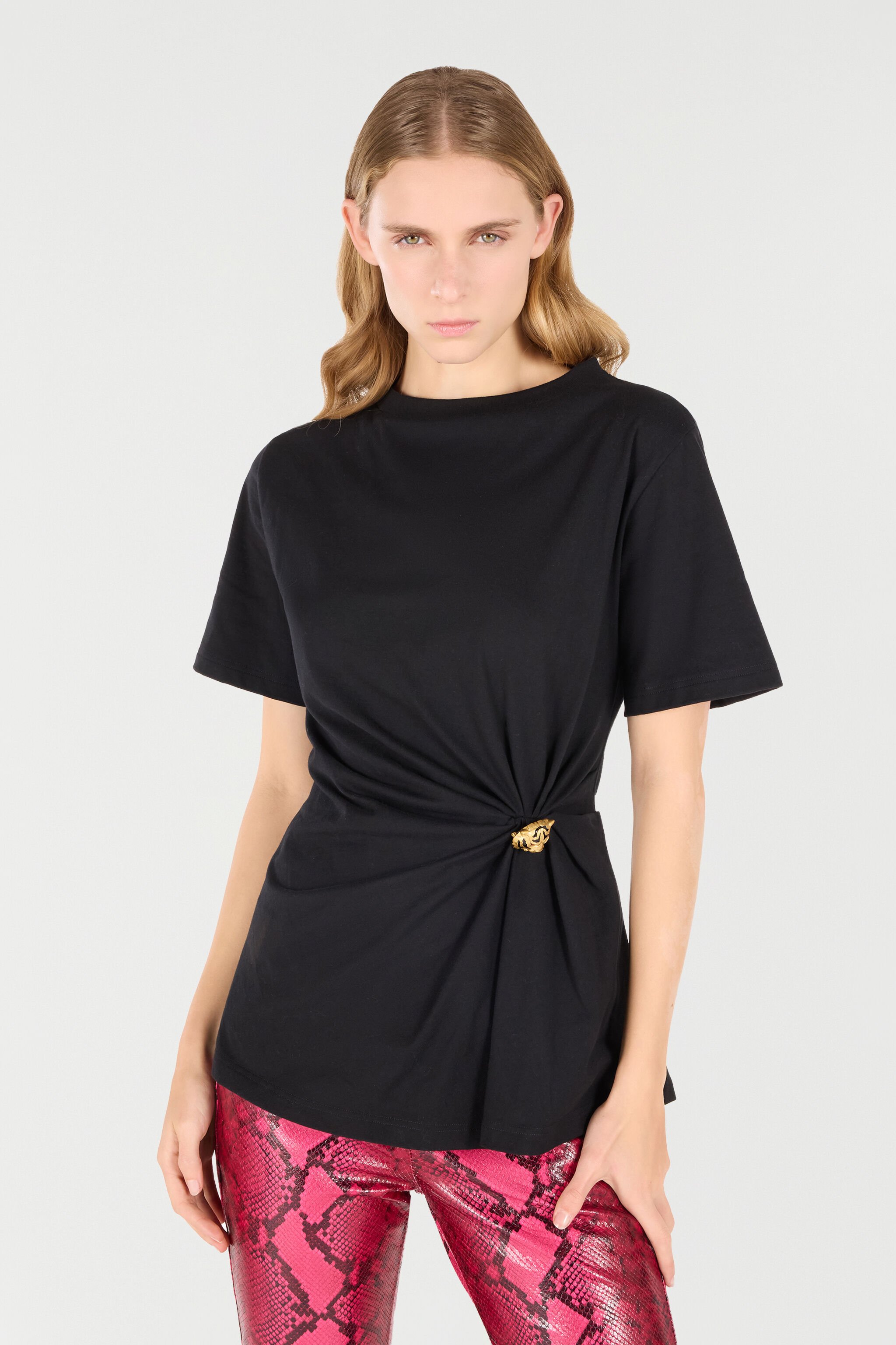 RC T-Shirt With Jewel Tiger Head Black UKT62A-JD030