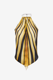 ${brand} Ray Of Gold Print Silk Top Scarf ${colorDescription} ${masterID}