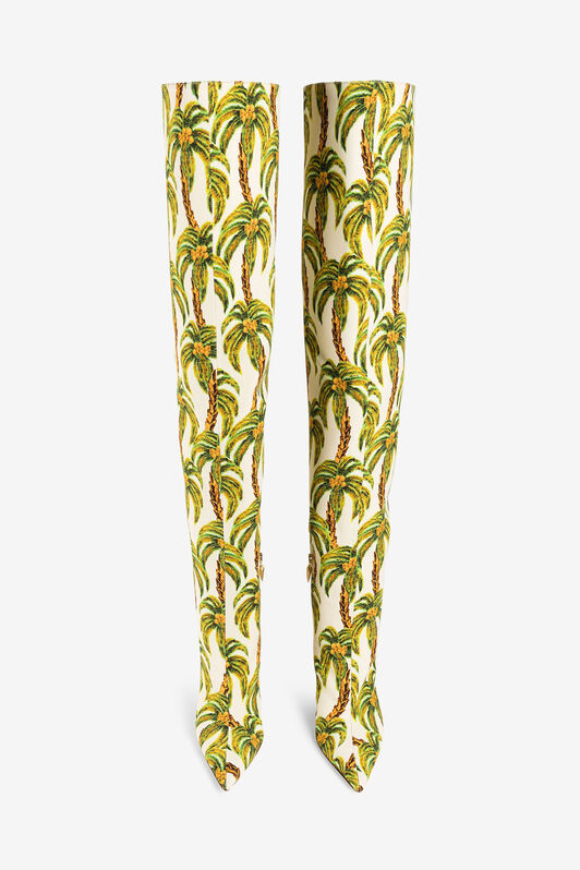 RC Palm tree print boots Light green QWS014-SE130