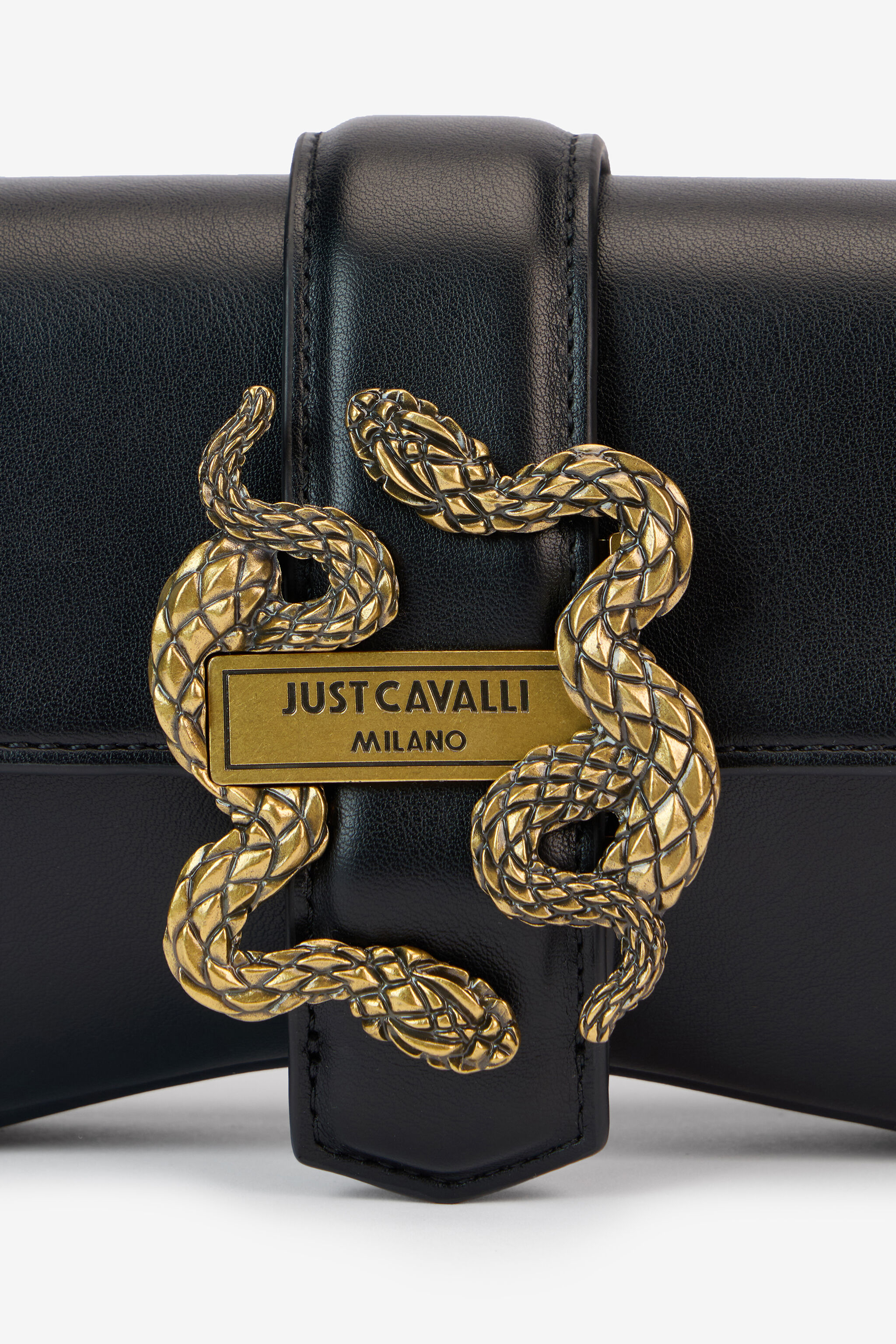 Black Bag with Mirror Snake in BLACK for Women | Roberto Cavalli®