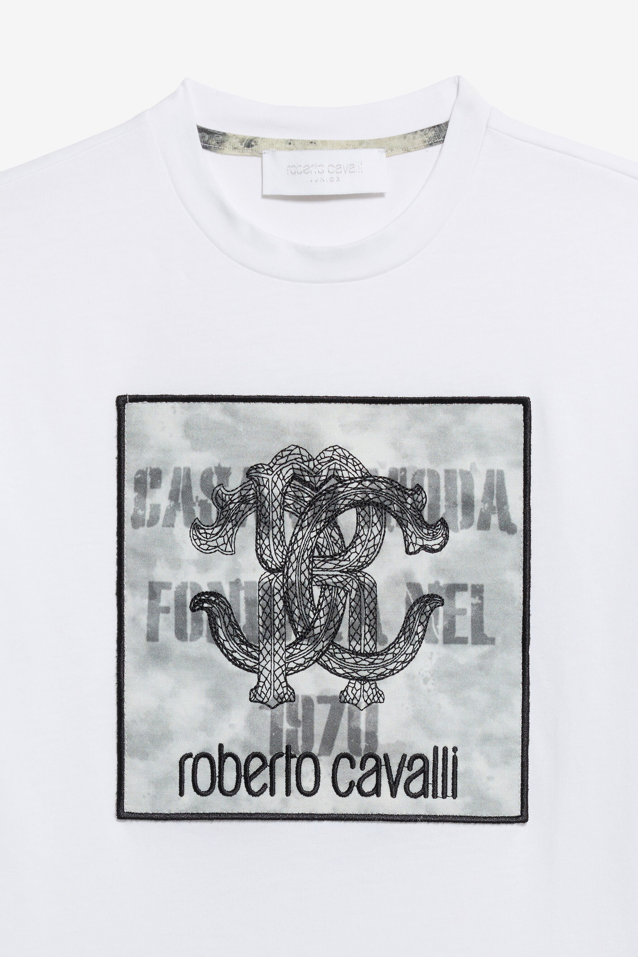 JU White T-shirt With Monogram RC  OPTICAL WHITE WJT61G-JD001