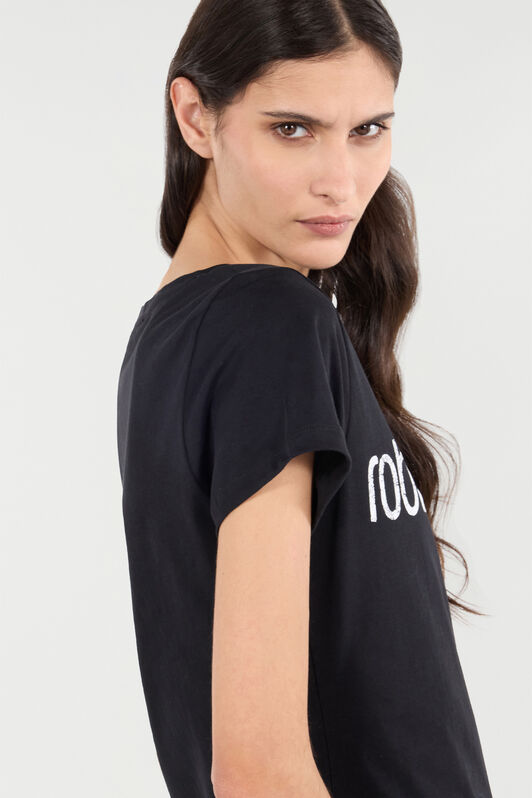 RC Camiseta Con Logotipo Efecto Usado Negro POT60C-JD060