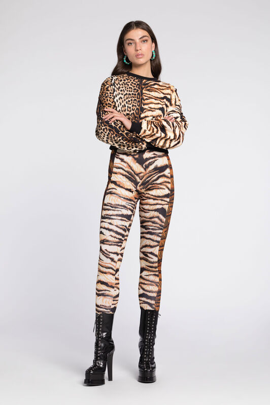 RC Tiger-Print Leggings Light Brown RKT26A-LNH36