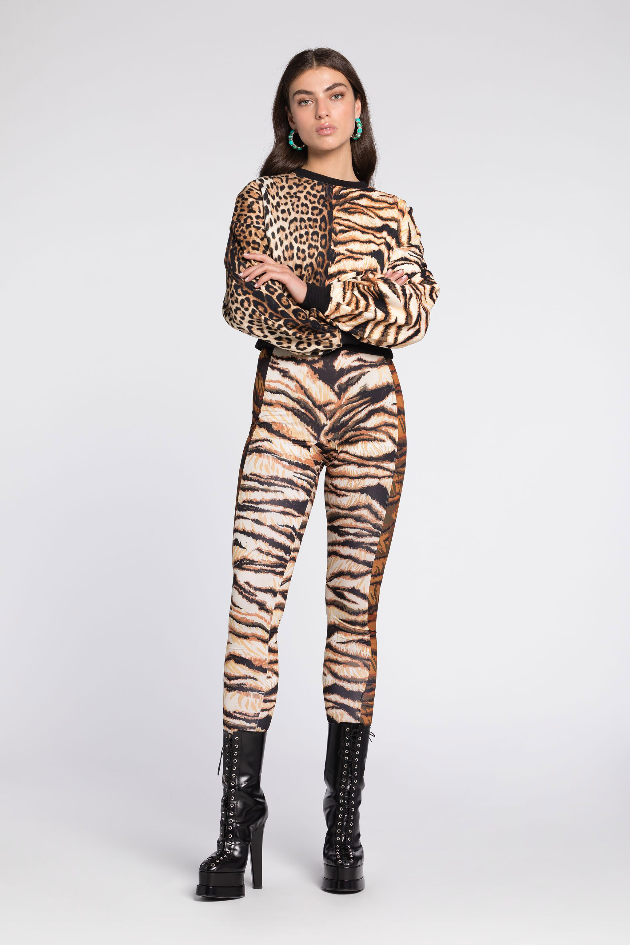 RC Tiger-Print Leggings Light Brown RKT26A-LNH36