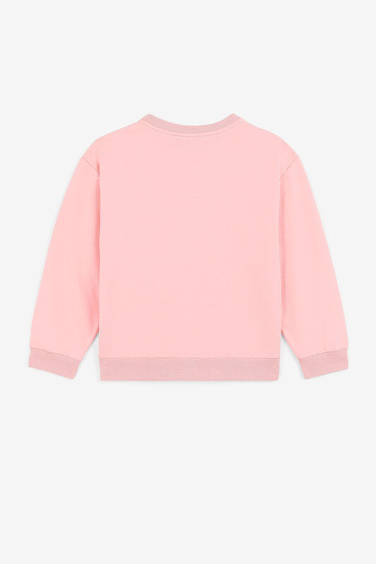 JU Felpa con logo e stampa con fragole e farfalle JU Felpa con logo e stampa con fragole e farfalle Rosa QJT902-CF050