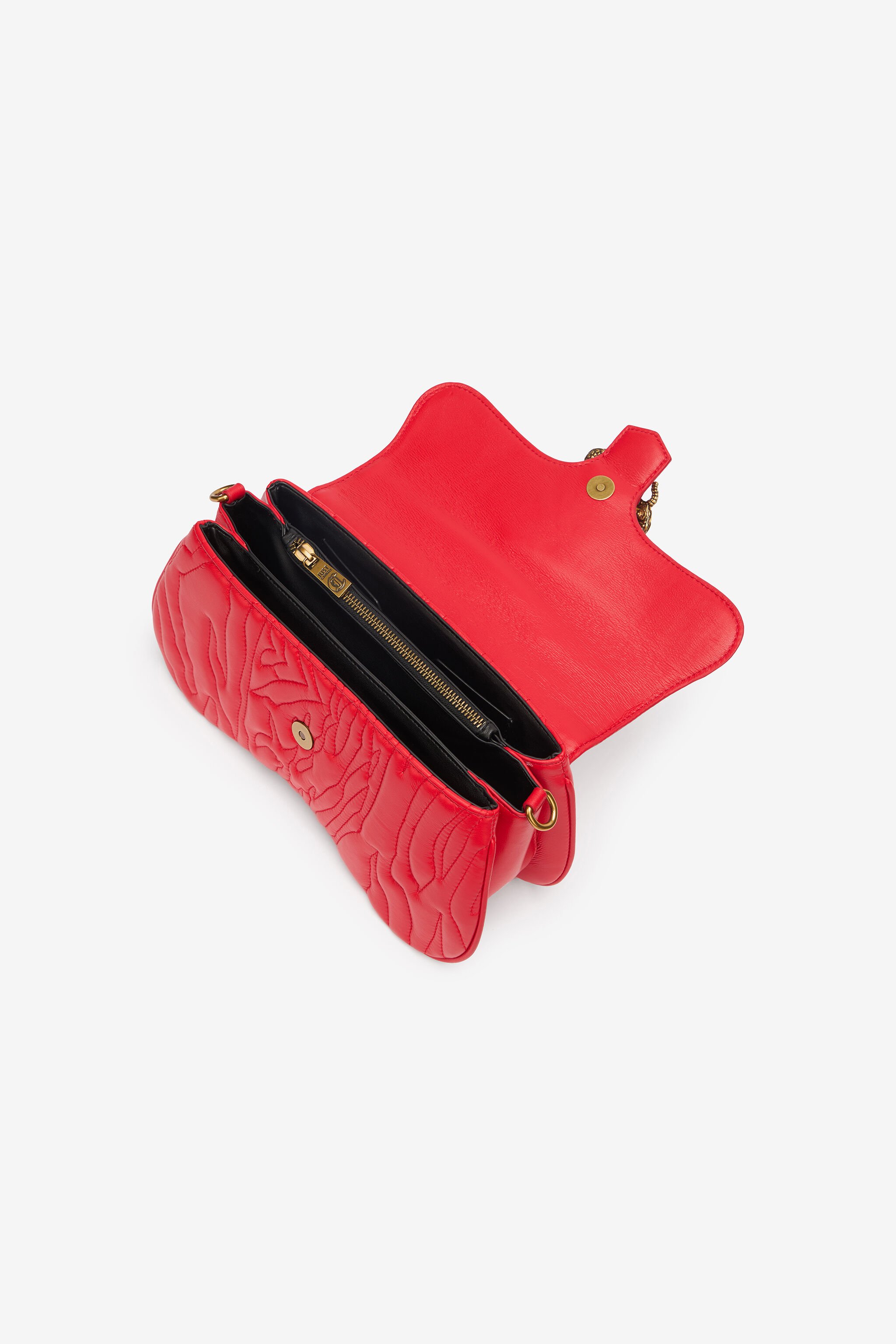 JC Bolso Bandolera Con Pespuntes Y Mirror Snake Rojo UFB028-UF397