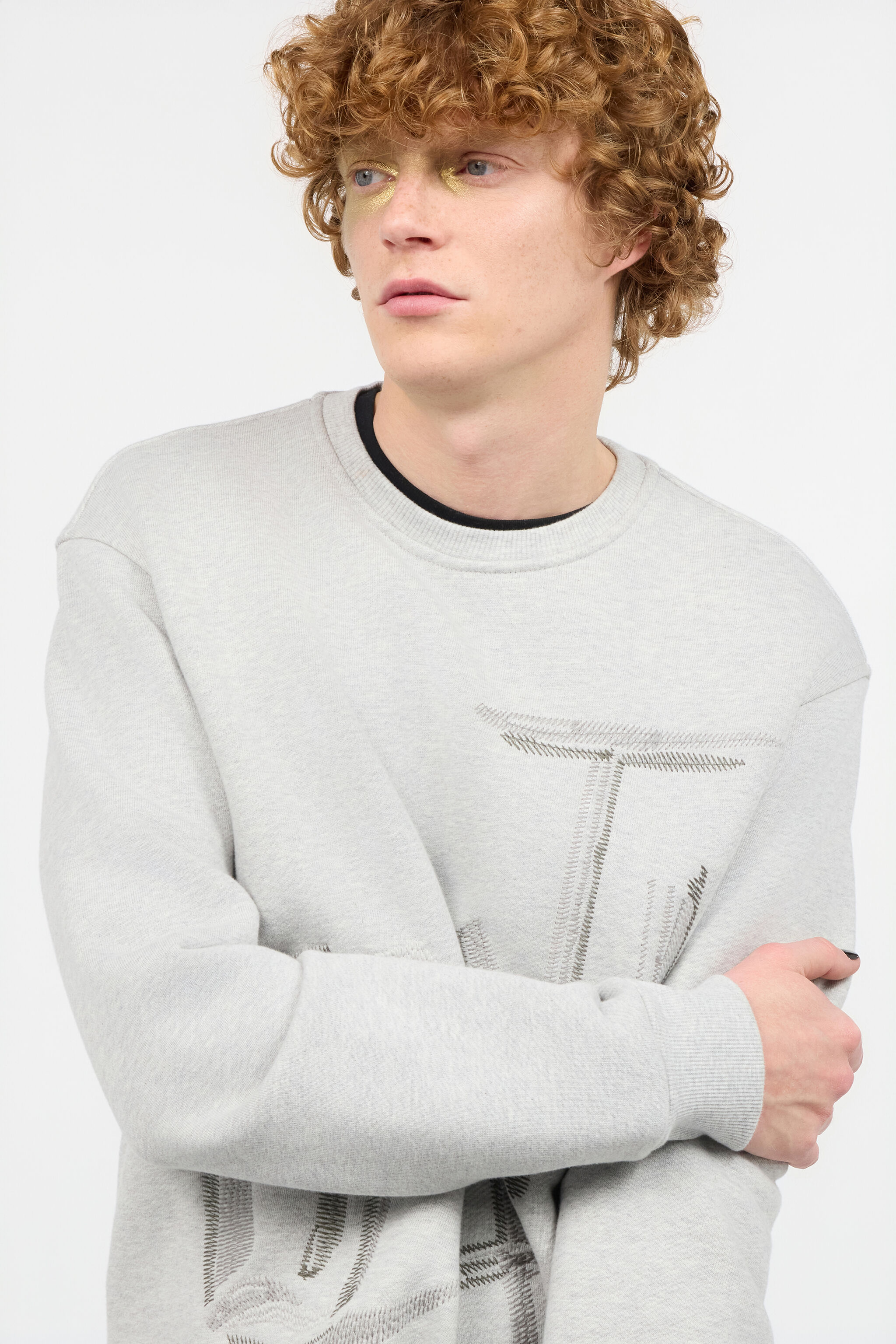 JC Felpa Con Lettering Grigio UFT069-UF089