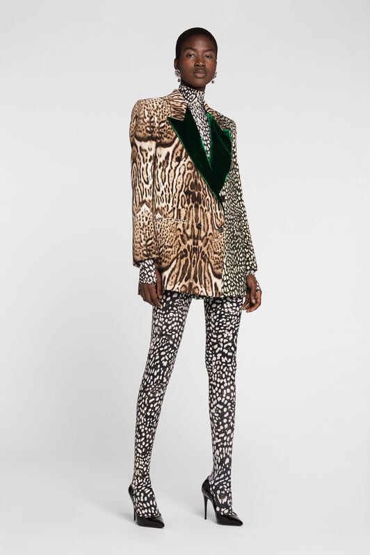 RC Ocelot And Cheetah-Print Double-Breasted Blazer RC Ocelot And Cheetah-Print Double-Breasted Blazer Light brown PWT402-7OF33