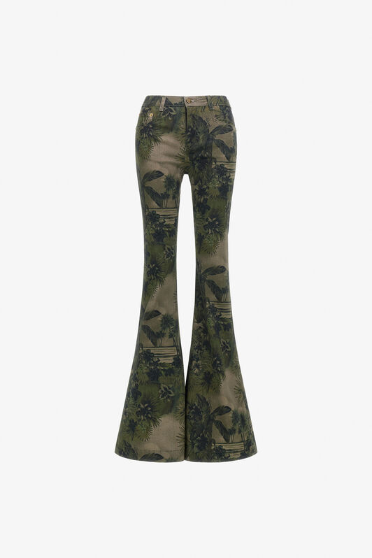 RC Hawaii Green printed Jeans Dark green SKJ205-DAI84