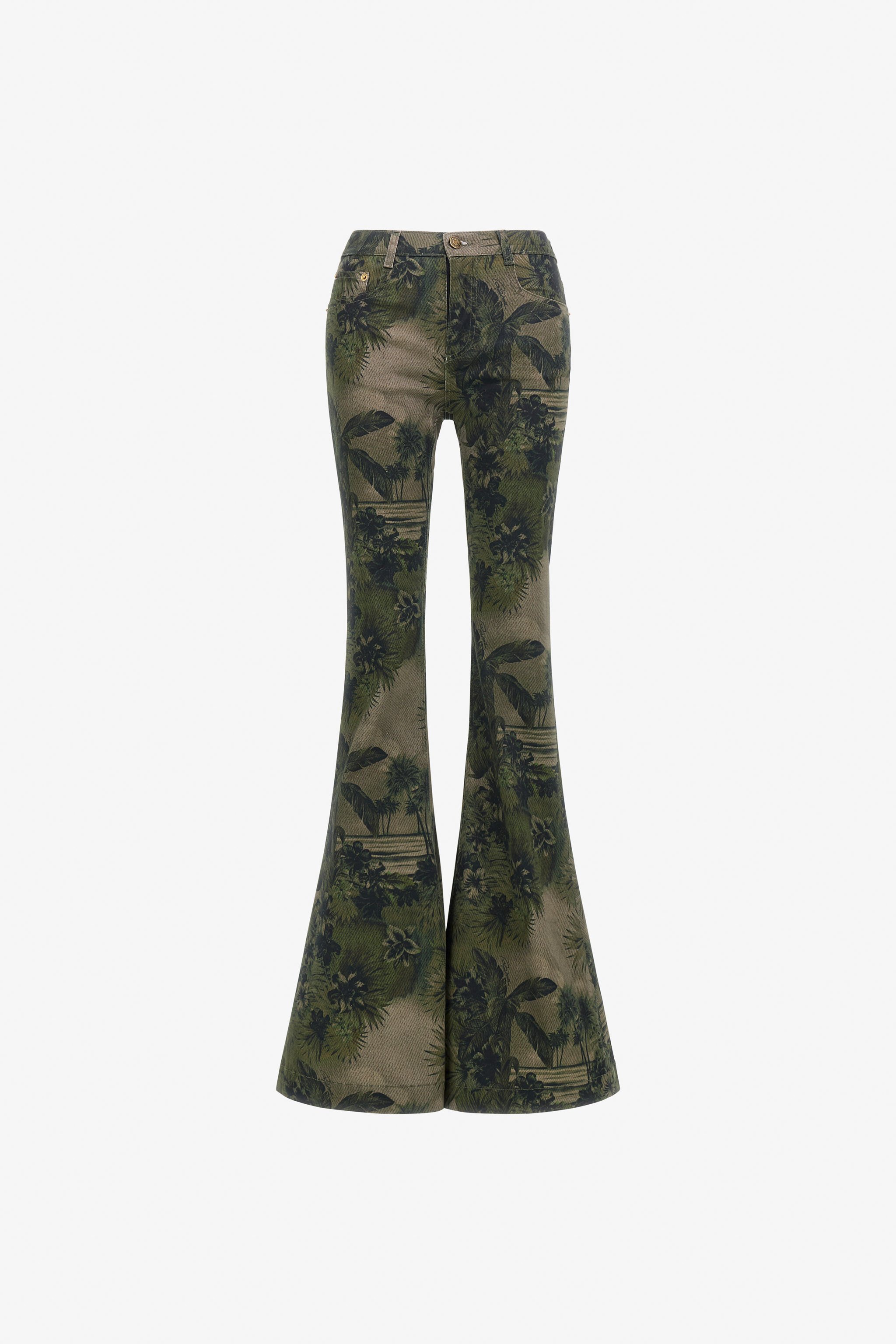 RC Hawaii Green printed Jeans Dark green SKJ205-DAI84