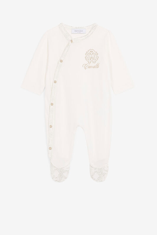 JU Embroidered-logo babygrow JU Embroidered-logo babygrow Gold Platinum QJT890-JV025