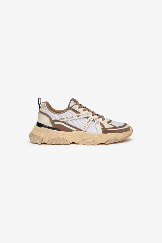 JC Sneakers Mit Logoeinsätzen Weiß/Braun UFS018-UF293