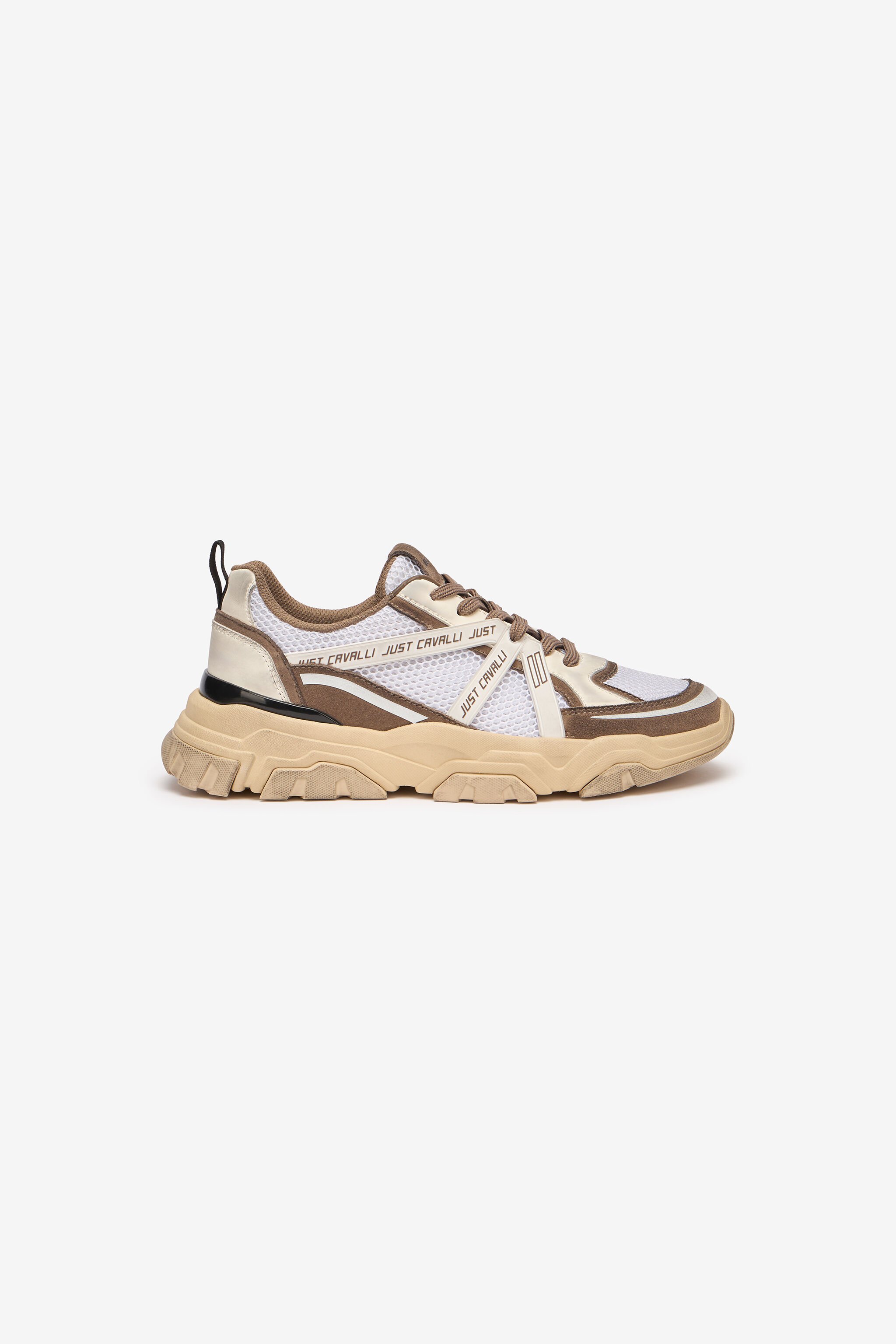 JC Sneakers Mit Logoeinsätzen Weiß/Braun UFS018-UF293