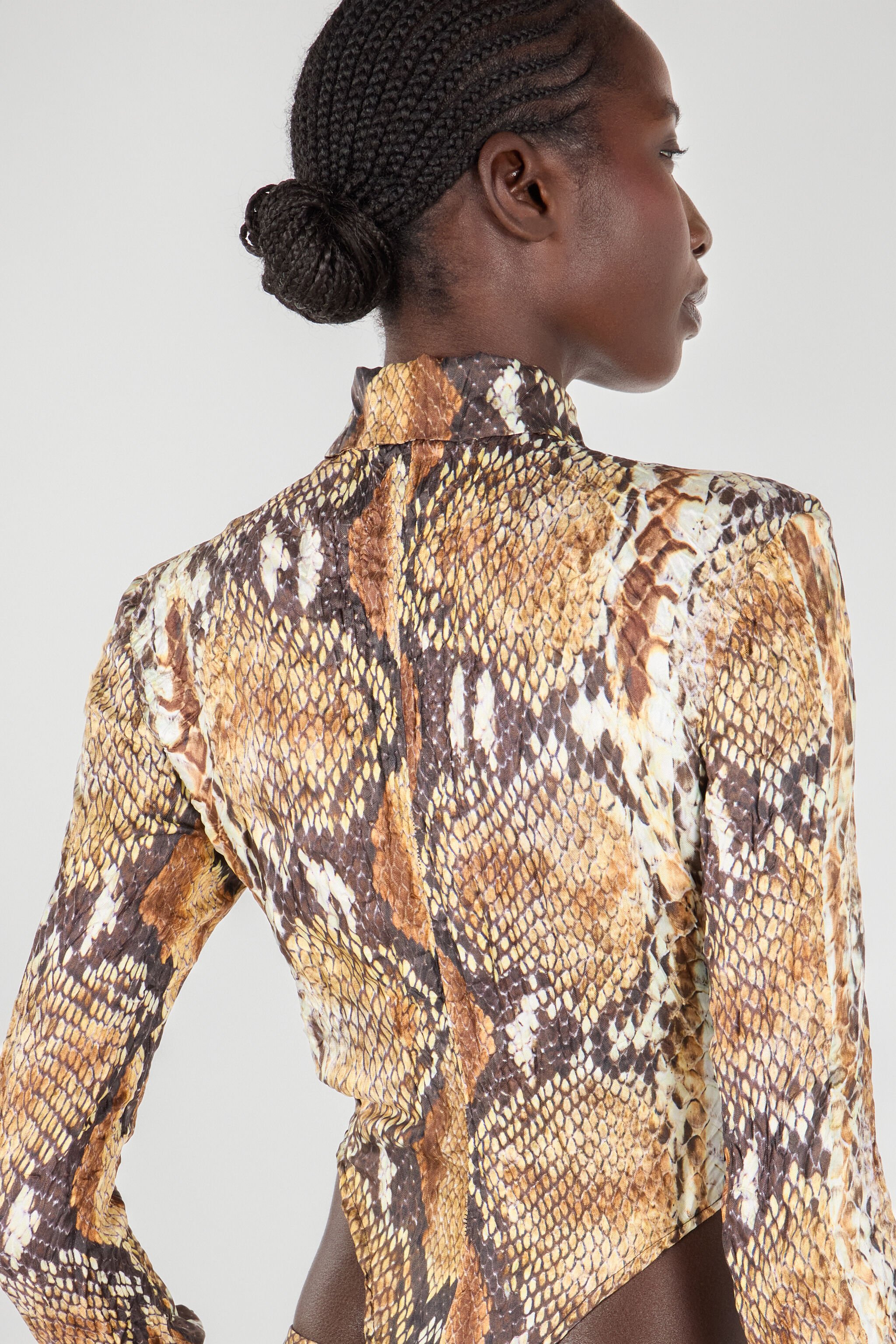 RC Python Print Shirt Bodysuit Light Brown UWT706-4QN93