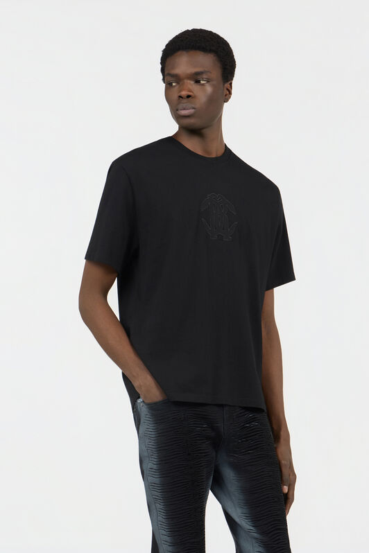 RC Black T-shirt with embroidered logo BLACK SOT60D-JD001
