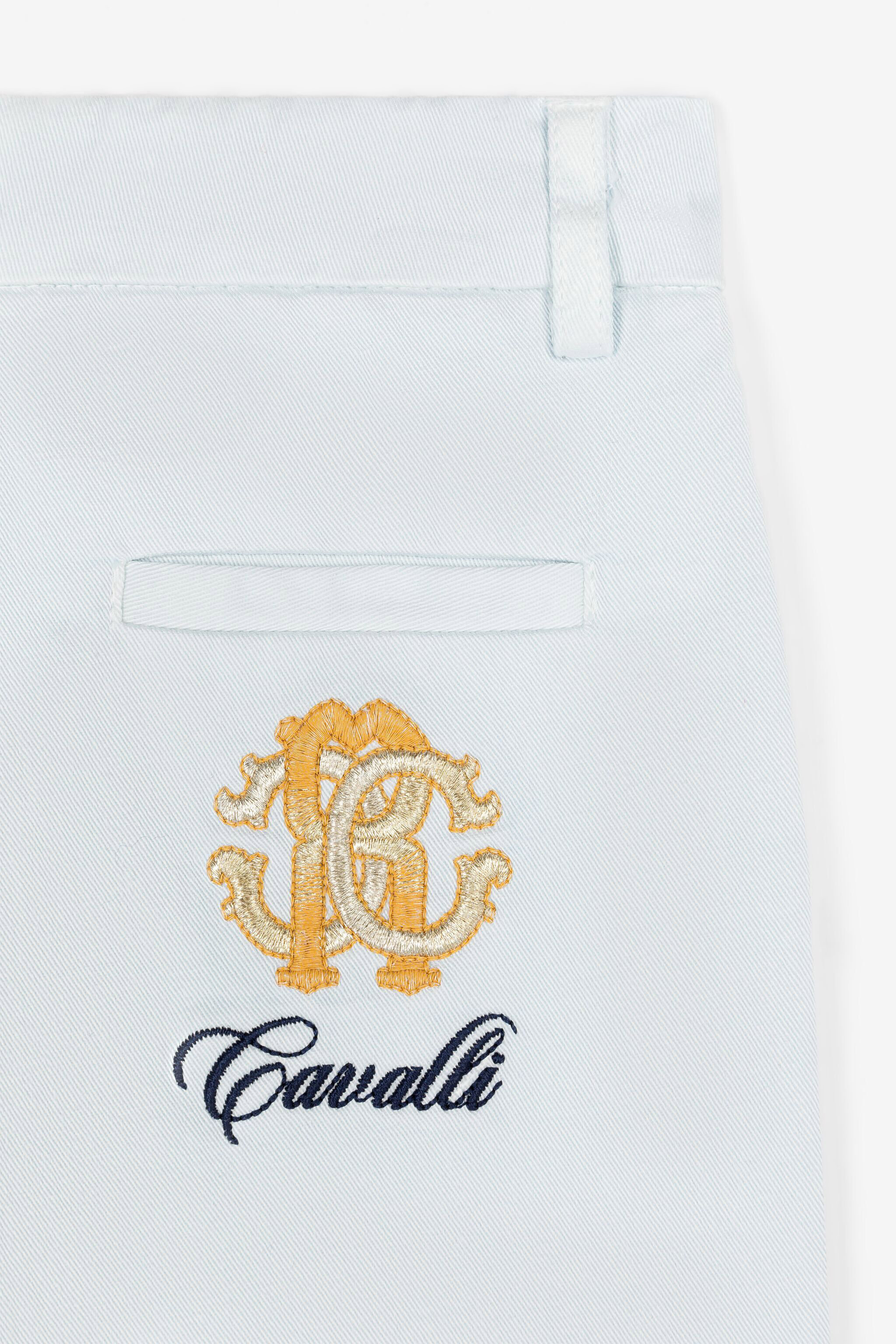 JU RC Monogram-Embroidered Shorts Light blue RJT210-FN012