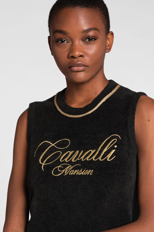 RC Logo-Embroidered Sleeveless Top RC Logo-Embroidered Sleeveless Top Black OKM613-MR001
