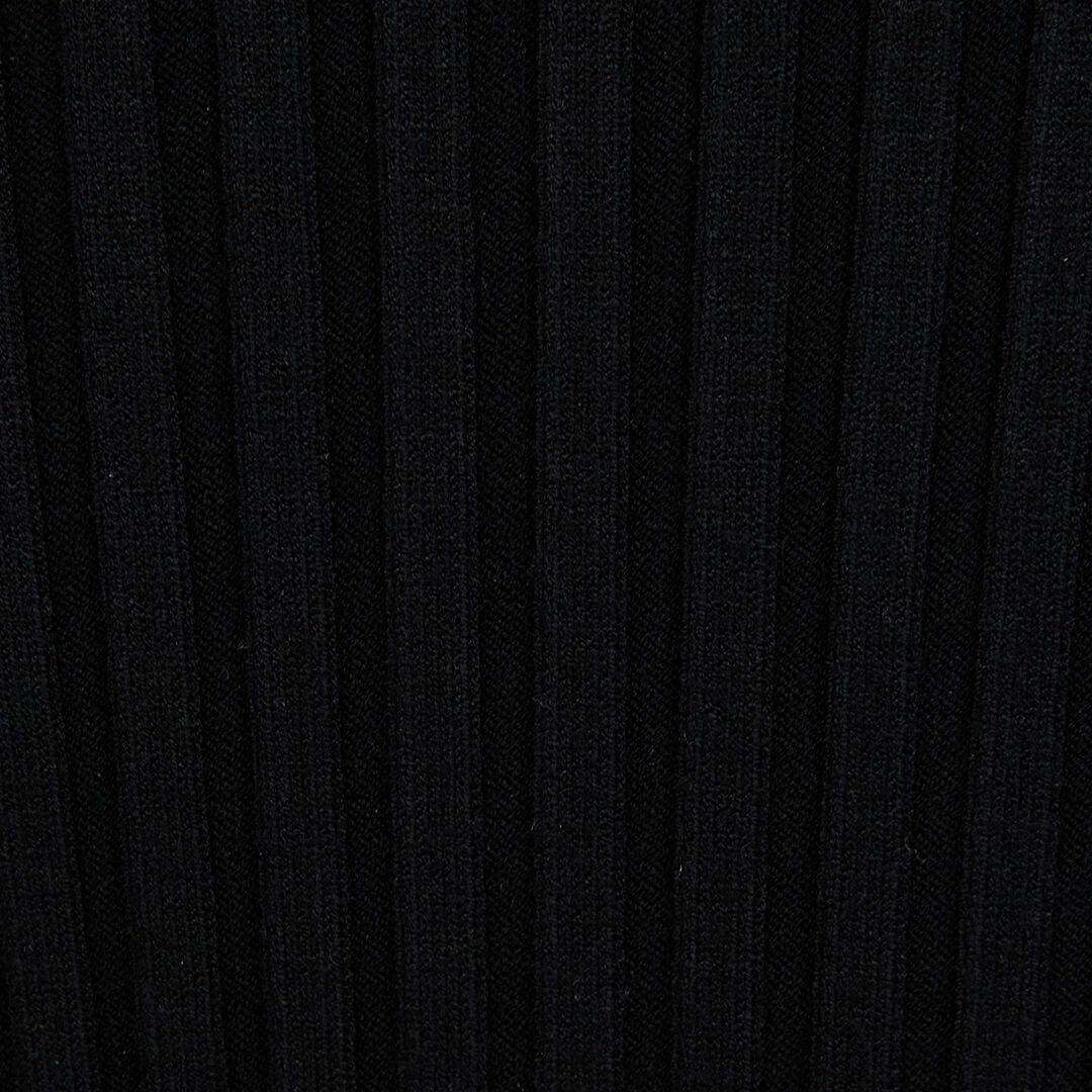 JC Abito Midi Nero A Costine Con Zip Frontale BLACK VFT255-VF402