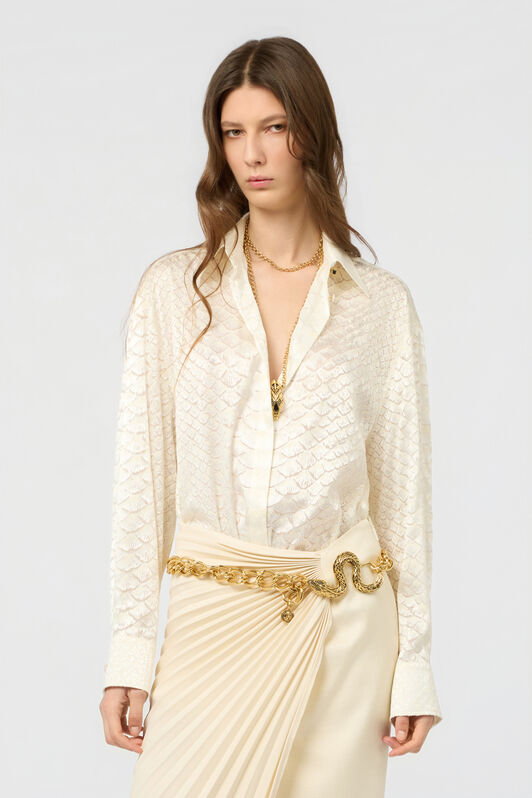 RC Serpentine Print Shirt WHITE WWT700-HES36