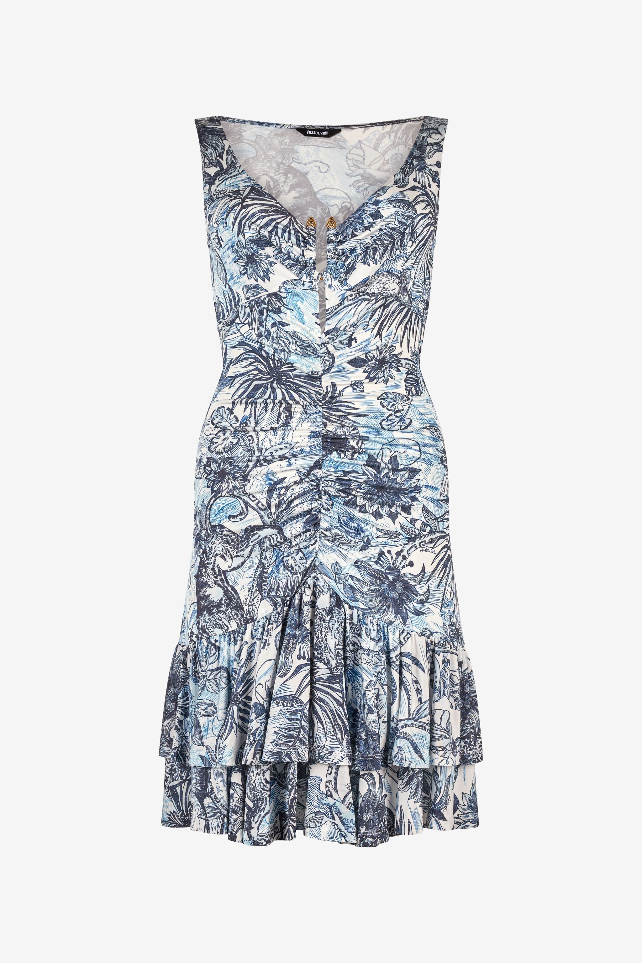 JC Short Jungle-Print Dress Light blue UFT169-UF235