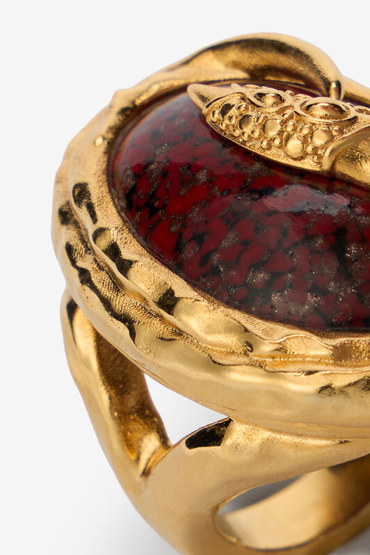 RC Gold Cocktail Ring with Ruby Stone ORO/RUBINO VWG003-AM081