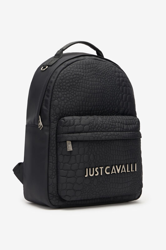 JC Backpack With Crocodile-Effect Design Black UFB002-UF306