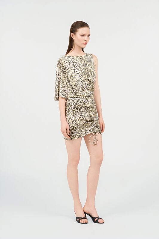 RC Asymmetric Dress with Pop Jaguar Print YELLOW/BLACK WQT121-LNR30