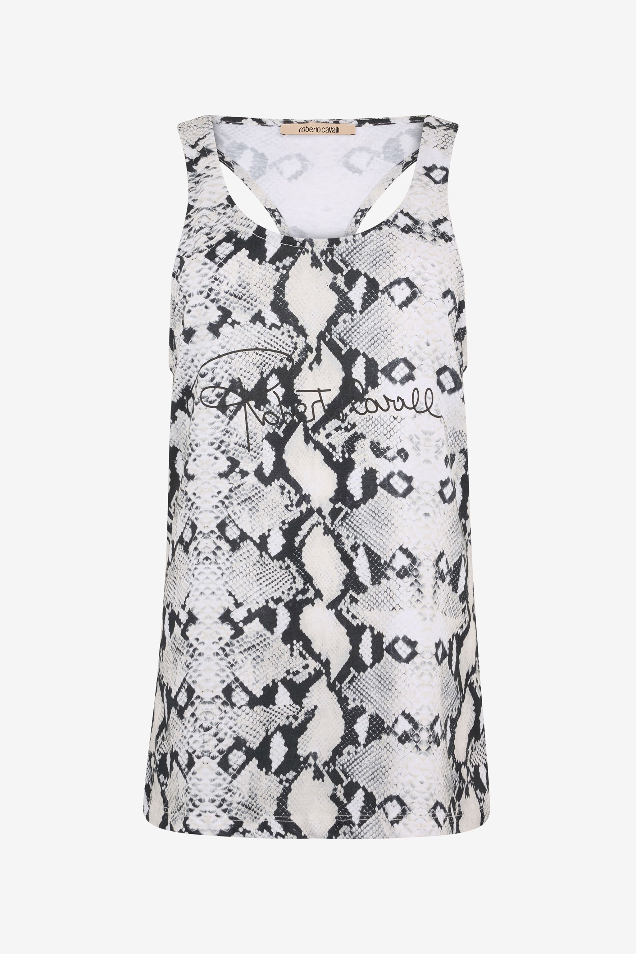 RC Racerback tank top with python-effect print White OOT60F-JFO61