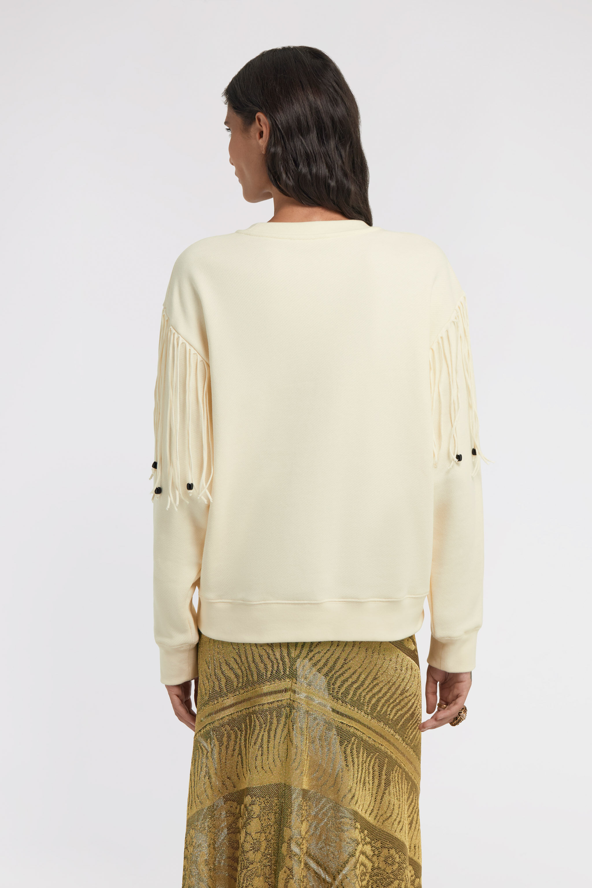 RC Sweatshirt with Fringe Ivory TKT66D-CF020