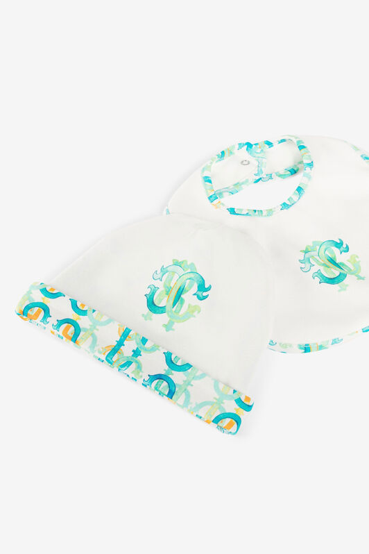 JU Monogram logo print babygrow set Light green QJT884-JV025
