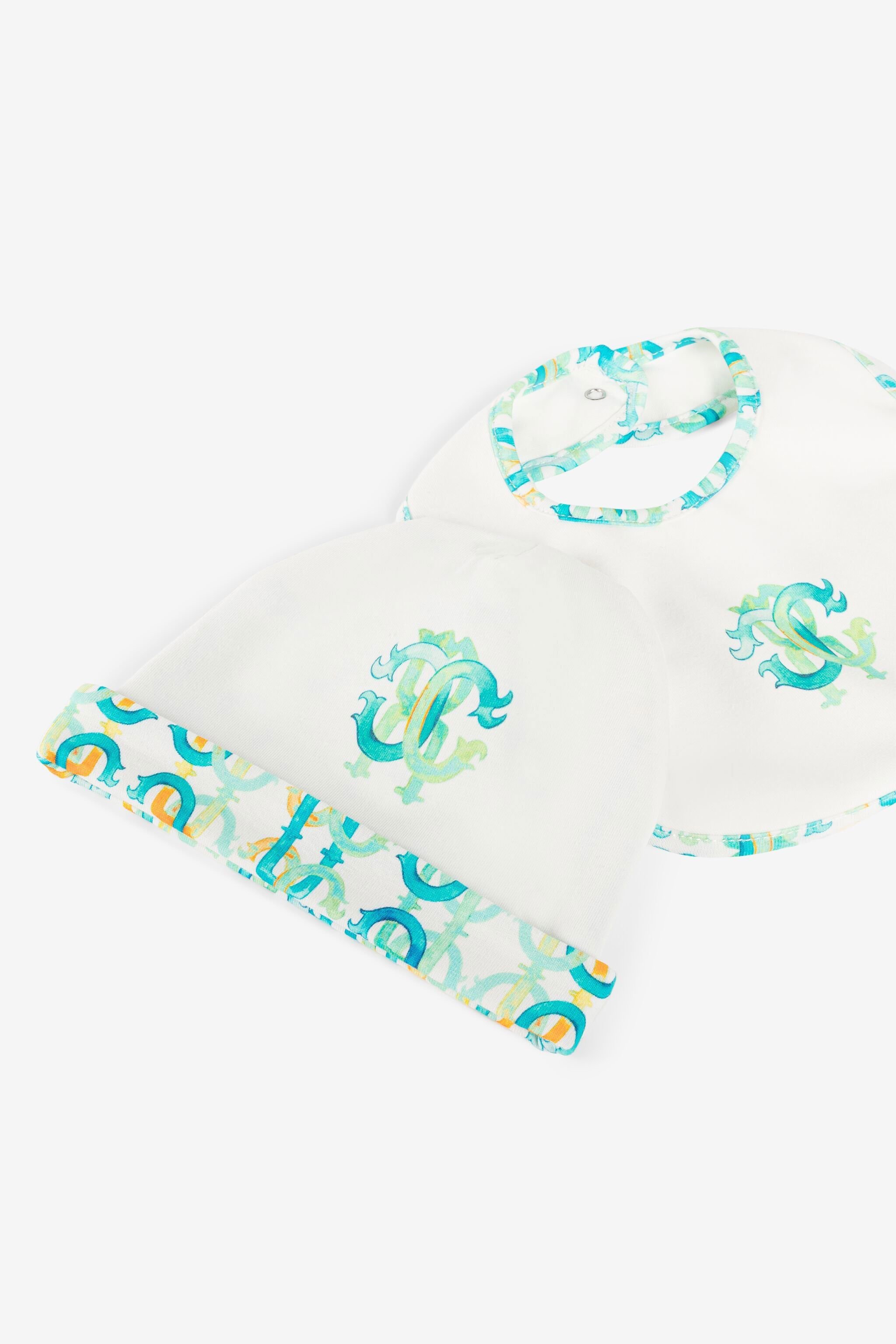 JU Monogram logo print babygrow set Light green QJT884-JV025