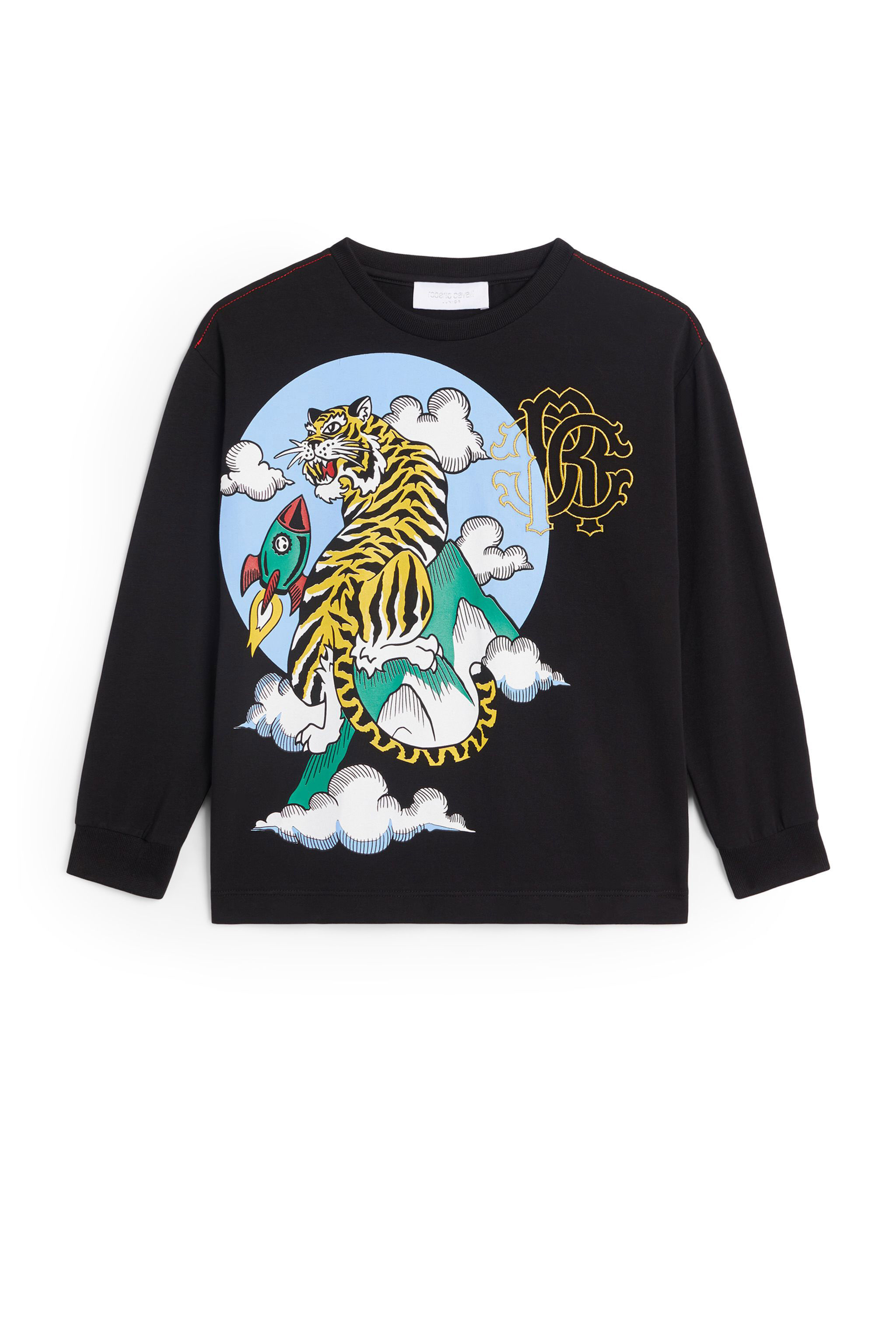 JU Tiger mountain print sweatshirt BLACK JJT698-JV025