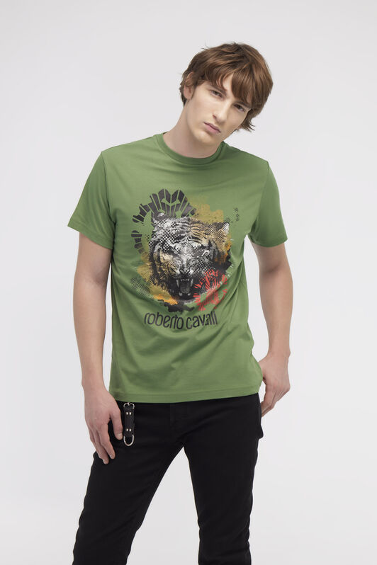 RC T-shirt with Jaguar logo and print Green NOT60A-JD060