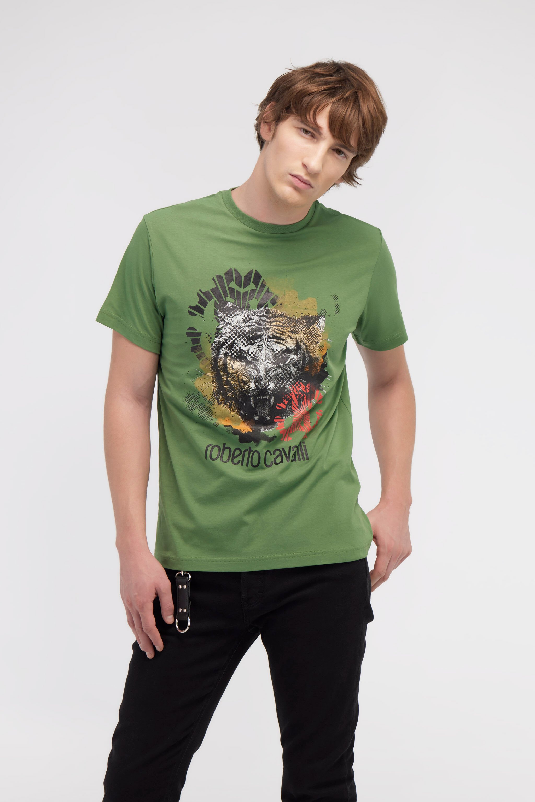 RC T-shirt with Jaguar logo and print Green NOT60A-JD060
